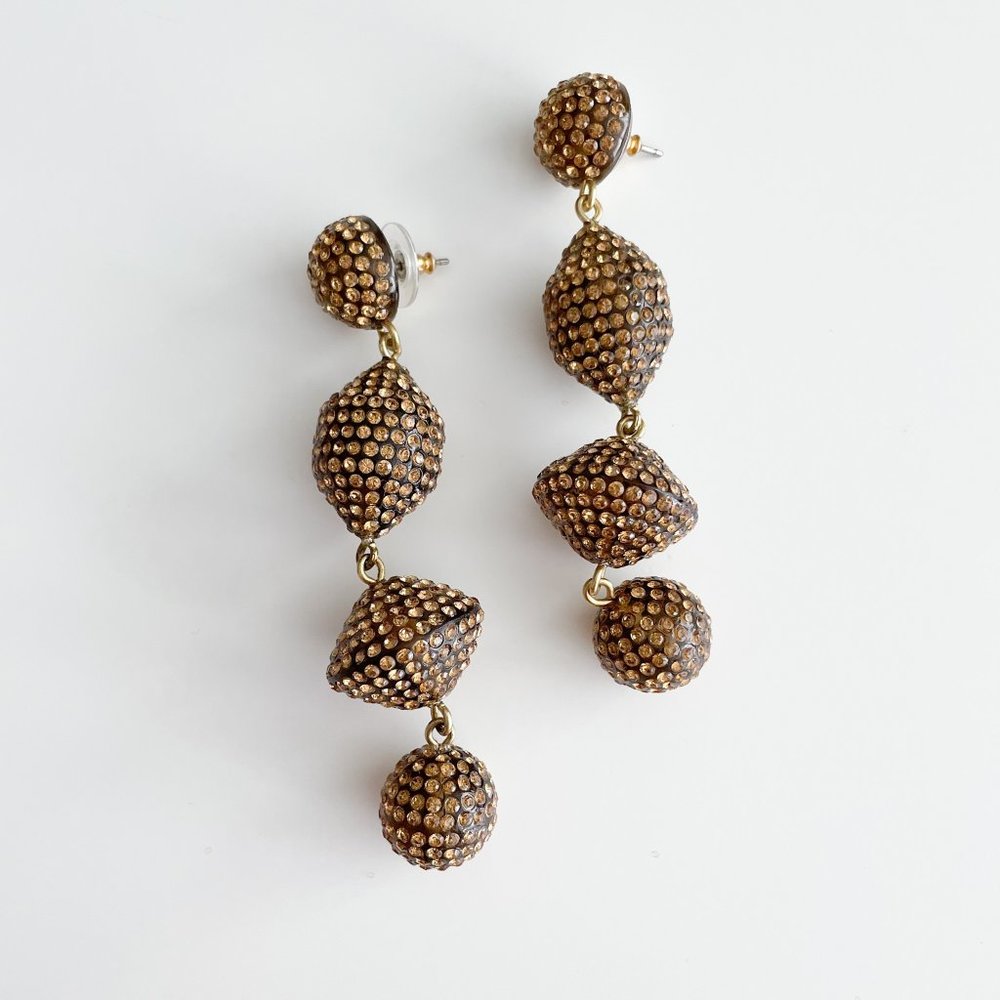 J. Crew Pavé Resin Statement Earrings (Gold)